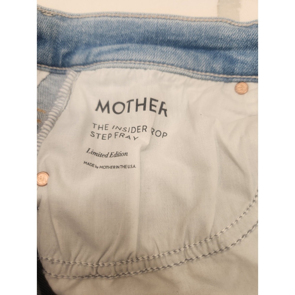 Mother The Insider Crop Step Fray Denim Jeans Womens 30 Blue Limited Edition - Picture 9 of 12